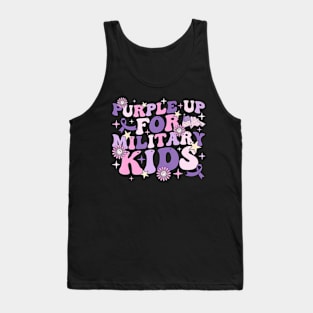 Purple Up For Military Kids Cute Groovy Military Child Month Tank Top